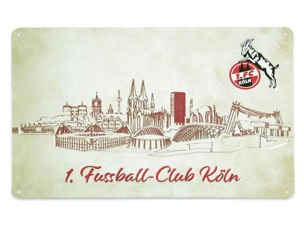 1. FC Köln - Blechschild "Skyline" rot